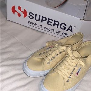Yellow superga sneakers